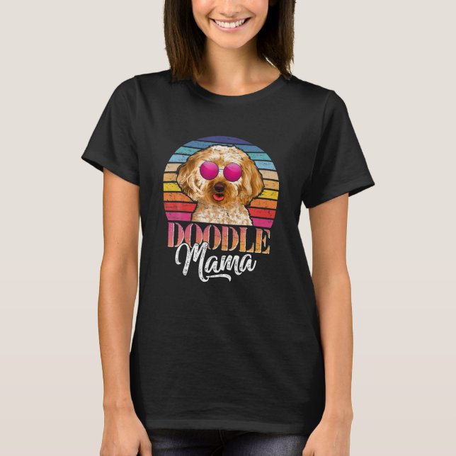 Golden Doodle Mamma Cute Hund Sunglasses Mammor Vi T Shirt (Framsida)