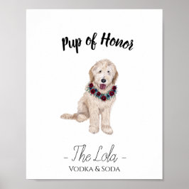 Golden Doodle med Lei Bröllop Drink Sign Poster