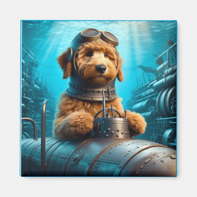 Golden Doodle Ocean Explorer Magnet (Framsidan)