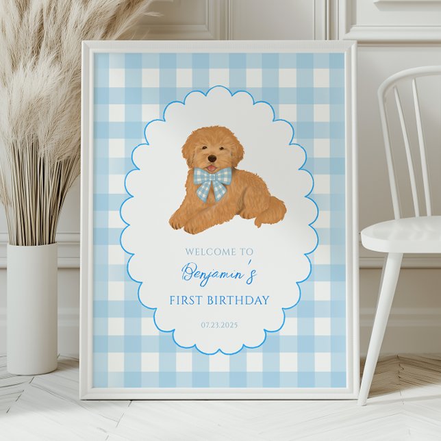 Golden Doodle One Golden Year Birthday Welcome Poster (Skapare uppladdad)