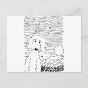 Golden Doodle på stranden Vykort