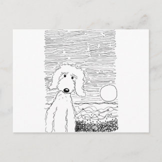 Golden Doodle på stranden Vykort
