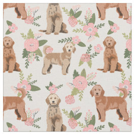 Golden Doodle-persikor-blommigtar Tyg