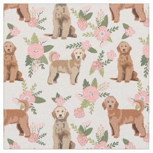 Golden Doodle-persikor-blommigtar Tyg