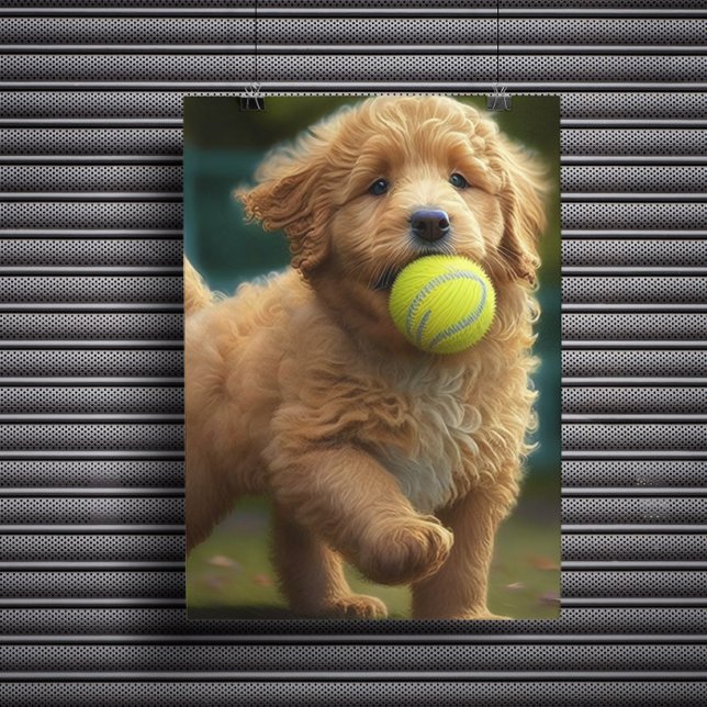 Golden Doodle Puppy Plays Boll Poster (Skapare uppladdad)