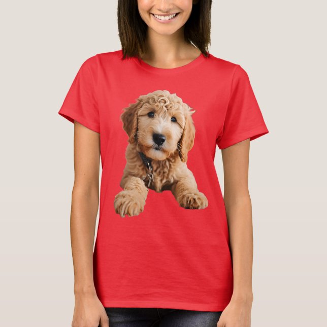 Golden Doodle Puppy T Shirt (Framsida)