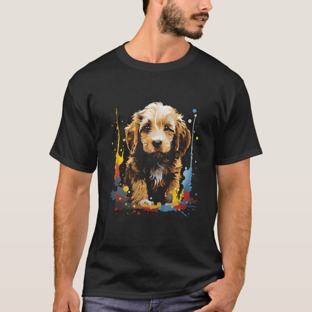 Golden Doodle Puppy T Shirt (Framsida)
