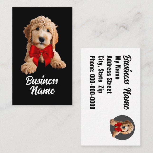 Golden Doodle Puppy Visitkort (Fram/baksida)