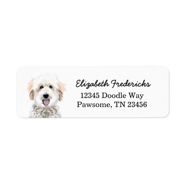 Golden Doodle-Returetiketter Returadress Etikett (Framsidan)