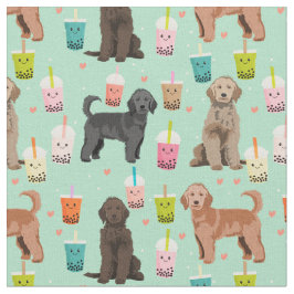 Golden Doodle söt och kawaii boba tea mint Tyg