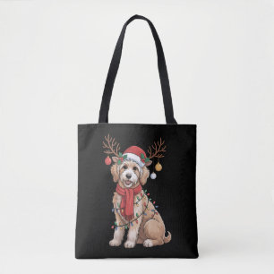 Golden Doodle vacker julgran med renar Tygkasse