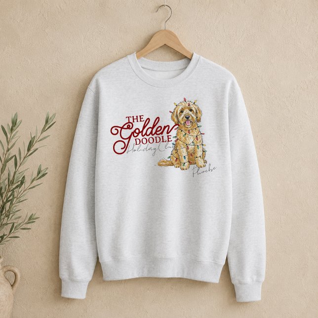 Golden Doodle Vinterfirande Klubb  Lång Ärmad Tröja (Golden Doodle Winter Holiday Club Sweatshirt
)