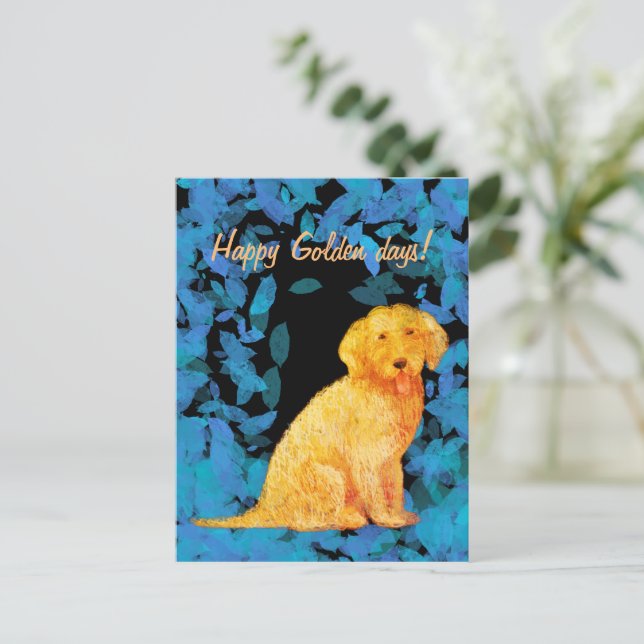 Golden Doodle  vykort (Stående Fram)