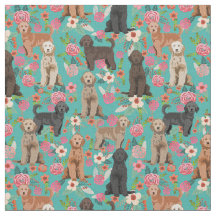 Golden Doodles vintage blommigt turkos