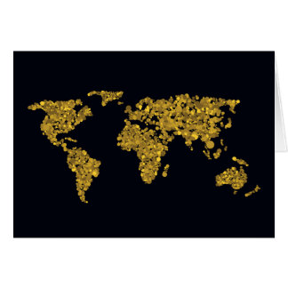 Golden Dot World Map Hälsningskort