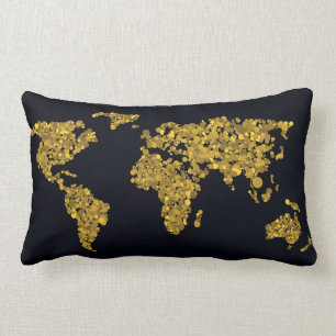 Golden Dot World Map Lumbarkudde