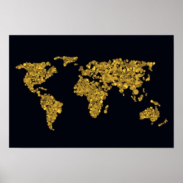Golden Dot World Map Poster (Framsidan)