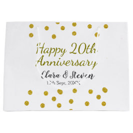 Golden dots glitter happy 20th anniversary wedding