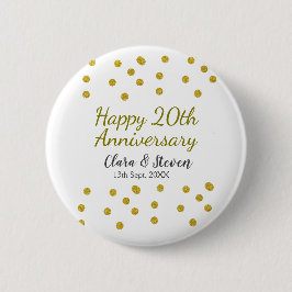Golden dots glitter happy 20th anniversary wedding knapp