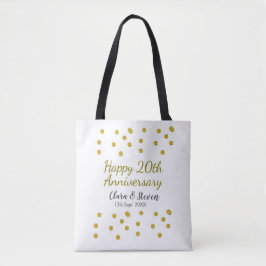Golden dots glitter happy 20th anniversary wedding tygkasse