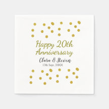 Golden dots glitter lycklig 20-årsjubileum bröllop