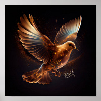 Golden Dove Heliga Spirit - AI Poster