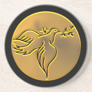 Golden Dove of Peace - Heliga Spirit Underlägg Sandsten