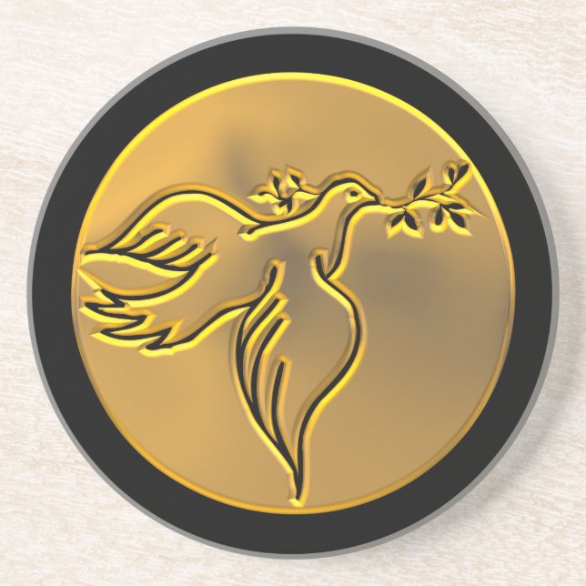 Golden Dove of Peace - Heliga Spirit Underlägg Sandsten (Framsidan)