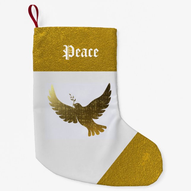 Golden Dove of Peace Liten Julstrumpa (Framsidan)