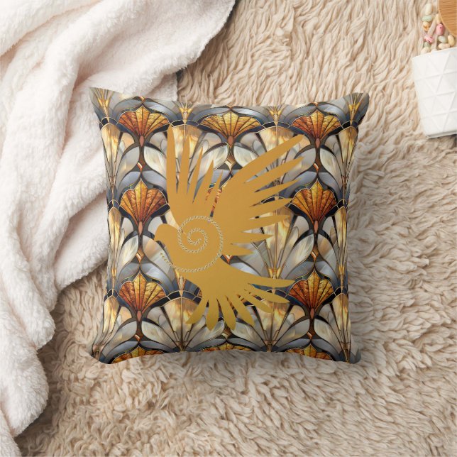 Golden Dove Throw Pillow Kudde (Filt)