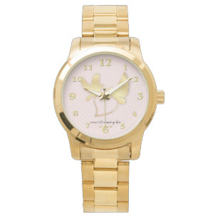 Golden Doves med ett Golden Heart, Gentle Kärlek Armbandsur