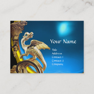 GOLDEN DRAGON BLUE SAPPHIRE Monogram Guld Metallic Visitkort