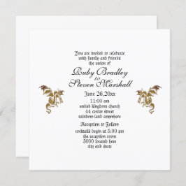 Golden Dragon bröllopsinbjudan Inbjudningar