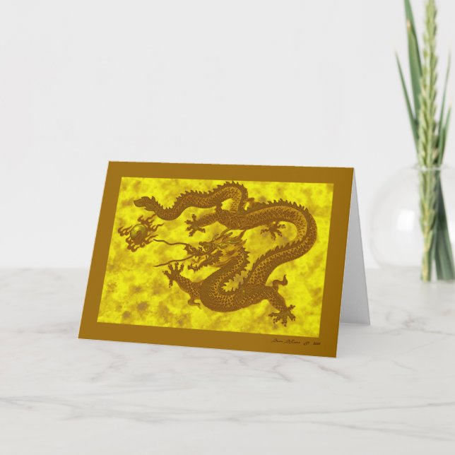 Golden Dragon Card (tomt) Kort (Framsida)