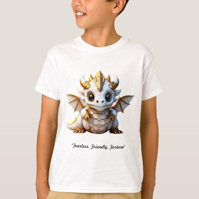 "Golden Dragon Charm" T Shirt (Framsida)