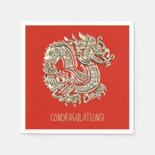 Golden Dragon ConDRAG eller Namn eller Din text Pappersservett
