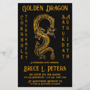 Golden Dragon Cornhole Tournament Fundraiser-hände Flygblad