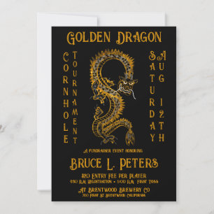 Golden Dragon Cornhole Tournament Fundraiser-hände Inbjudningar