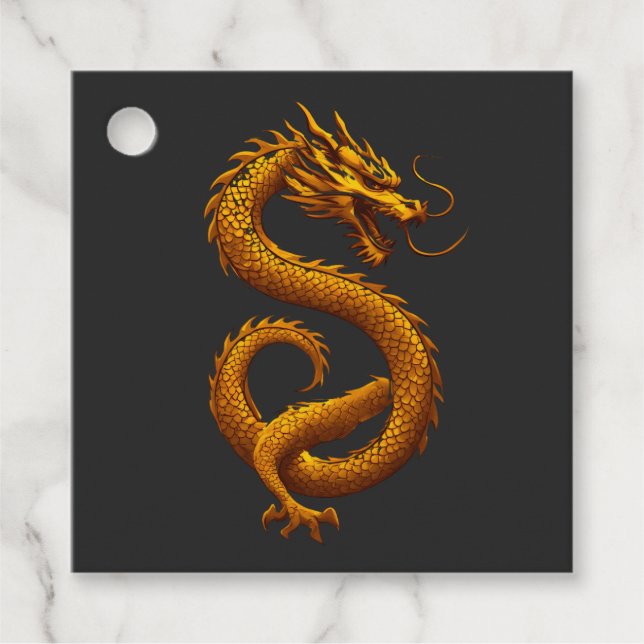 Golden Dragon Gåvor Etiketter (Framsida)