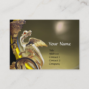 GOLDEN DRAGON GRÅTT AGATE Monogram Visitkort
