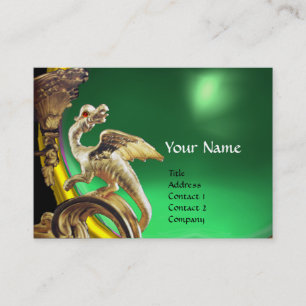 GOLDEN DRAGON GRÖNT JADE Monogram Visitkort