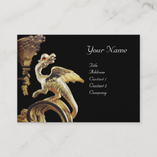 GOLDEN DRAGON IN BLACK Monogram Guld Metallic Visitkort