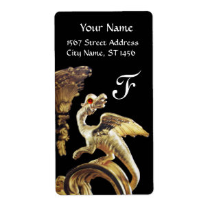 GOLDEN DRAGON IN BLACK RED RUBY Monogram Fraktsedel