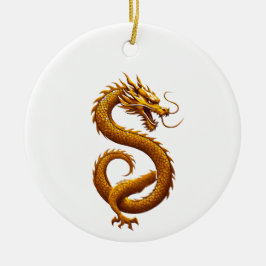 Golden Dragon Julgransprydnad Keramik