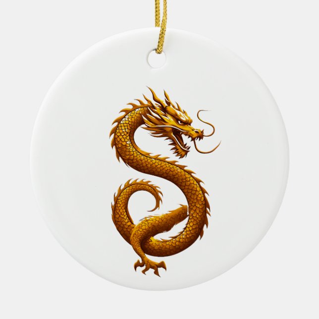 Golden Dragon Julgransprydnad Keramik (Framsidan)