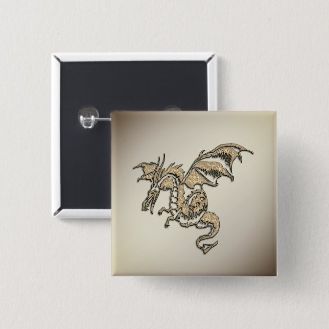 Golden Dragon Knapp (Framsida & baksida)