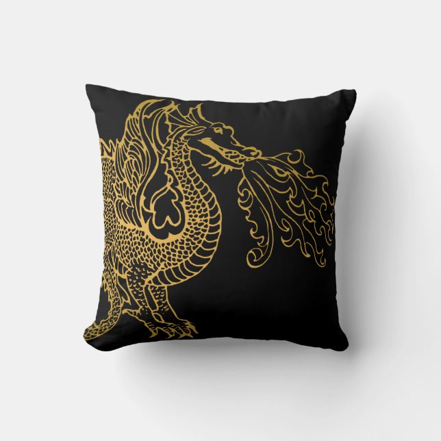 Golden Dragon Kudde (Framsida)