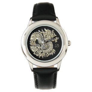 Golden Dragon Logotyp Add Monogram Elegant Armbandsur