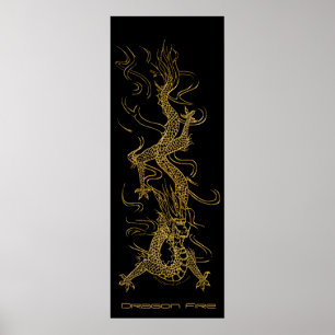Golden Dragon Long Art Art Poster