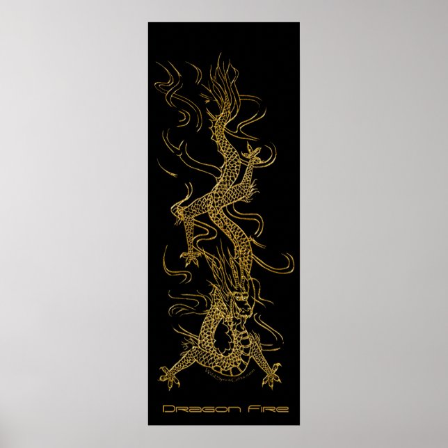Golden Dragon Long Art Art Poster (Framsidan)